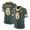 Green Bay #6 Taylor Player Football V Neck Short Sleeve Green Jersey Tyrod For Men Youth Women Gift