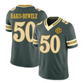 Green Bay #50 Bako-Bewele Player Football V Neck Short Sleeve Green Jersey Zach For Men Youth Women Gift