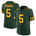 Green Bay #5 Hornung Player Football V Neck Short Sleeve Jersey Green Paul For Men Youth Women Gift
