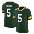 Green Bay #5 Hornung Player Football V Neck Short Sleeve Green Jersey Paul For Men Youth Women Gift