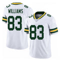 Green Bay #83 Williams Player Football V Neck Short Sleeve White Jersey Savion For Men Youth Women Gift