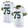 Green Bay #75 Rhyan Player Football V Neck Short Sleeve White Jersey Sean For Men Youth Women Gift