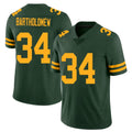 Green Bay #34 Bartholomew Player Football V Neck Short Sleeve Jersey Green Shemar For Men Youth Women Gift