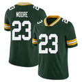Green Bay #23 Moore Player Football V Neck Short Sleeve Green Jersey Skyy For Men Youth Women Gift