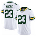 Green Bay #23 Moore Player Football V Neck Short Sleeve White Jersey Skyy For Men Youth Women Gift