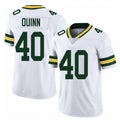 Green Bay #40 Quinn Player Football V Neck Short Sleeve White Jersey TJ For Men Youth Women Gift