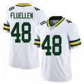 Green Bay #48 Fluellen Player Football V Neck Short Sleeve White Jersey Tra For Men Youth Women Gift