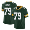 Green Bay #79 Glover Player Football V Neck Short Sleeve Green Jersey Travis For Men Youth Women Gift