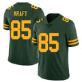 Green Bay #85 Kraft Player Football V Neck Short Sleeve Jersey Green Tucker For Men Youth Women Gift