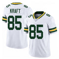 Green Bay #85 Kraft Player Football V Neck Short Sleeve White Jersey Tucker For Men Youth Women Gift