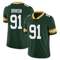 Green Bay #91 Brinson Player Football V Neck Short Sleeve Green Jersey Warren For Men Youth Women Gift