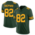 Green Bay #82 Sheppard Player Football V Neck Short Sleeve Jersey Green Will For Men Youth Women Gift