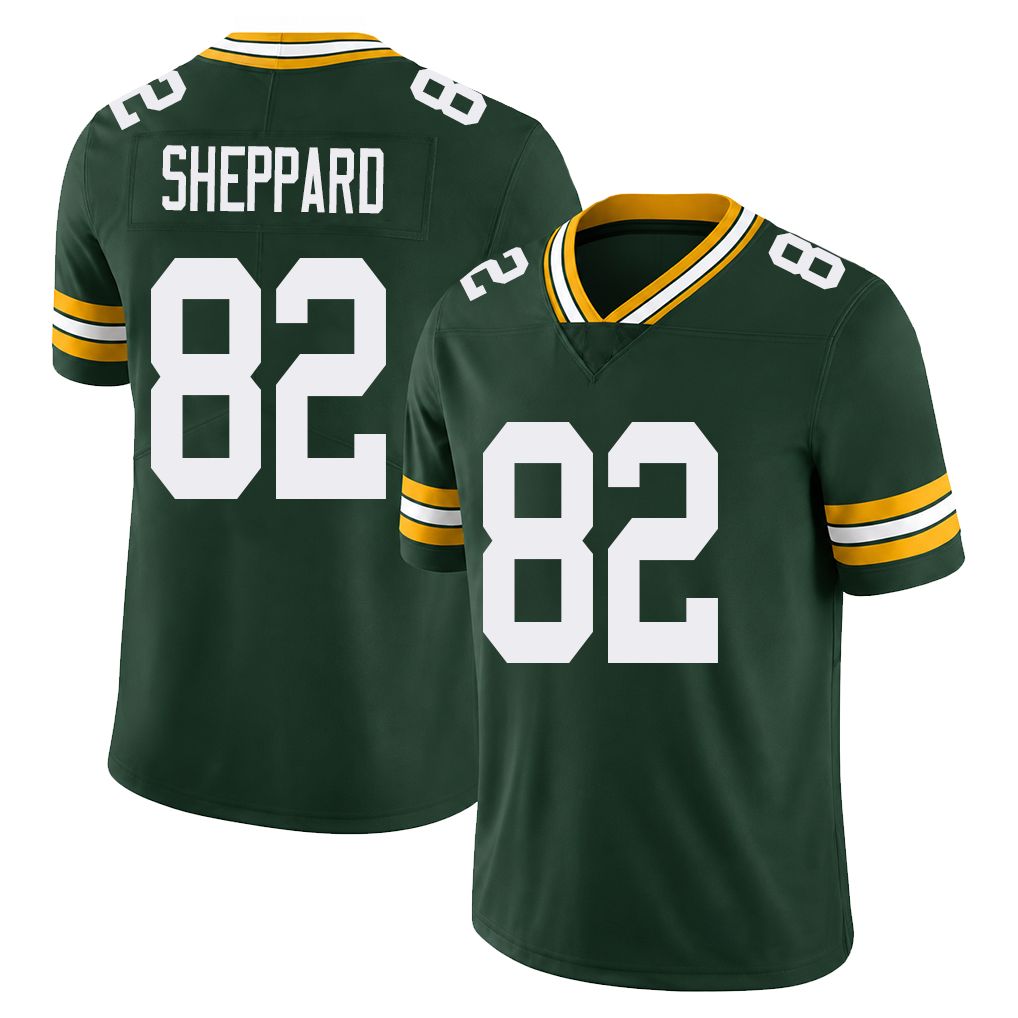 Green Bay #82 Sheppard Player Football V Neck Short Sleeve Green Jersey Will For Men Youth Women Gift
