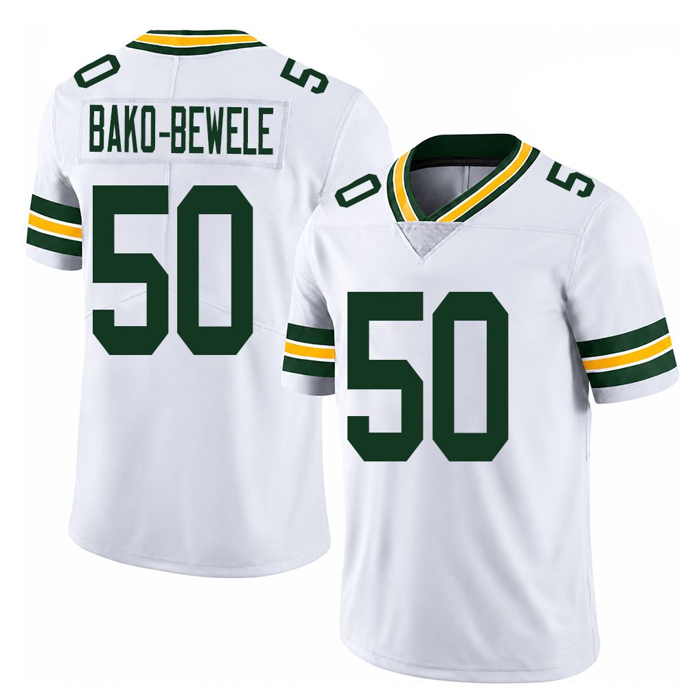 Green Bay #50 Bako-Bewele Player Football V Neck Short Sleeve White Jersey Zach For Men Youth Women Gift
