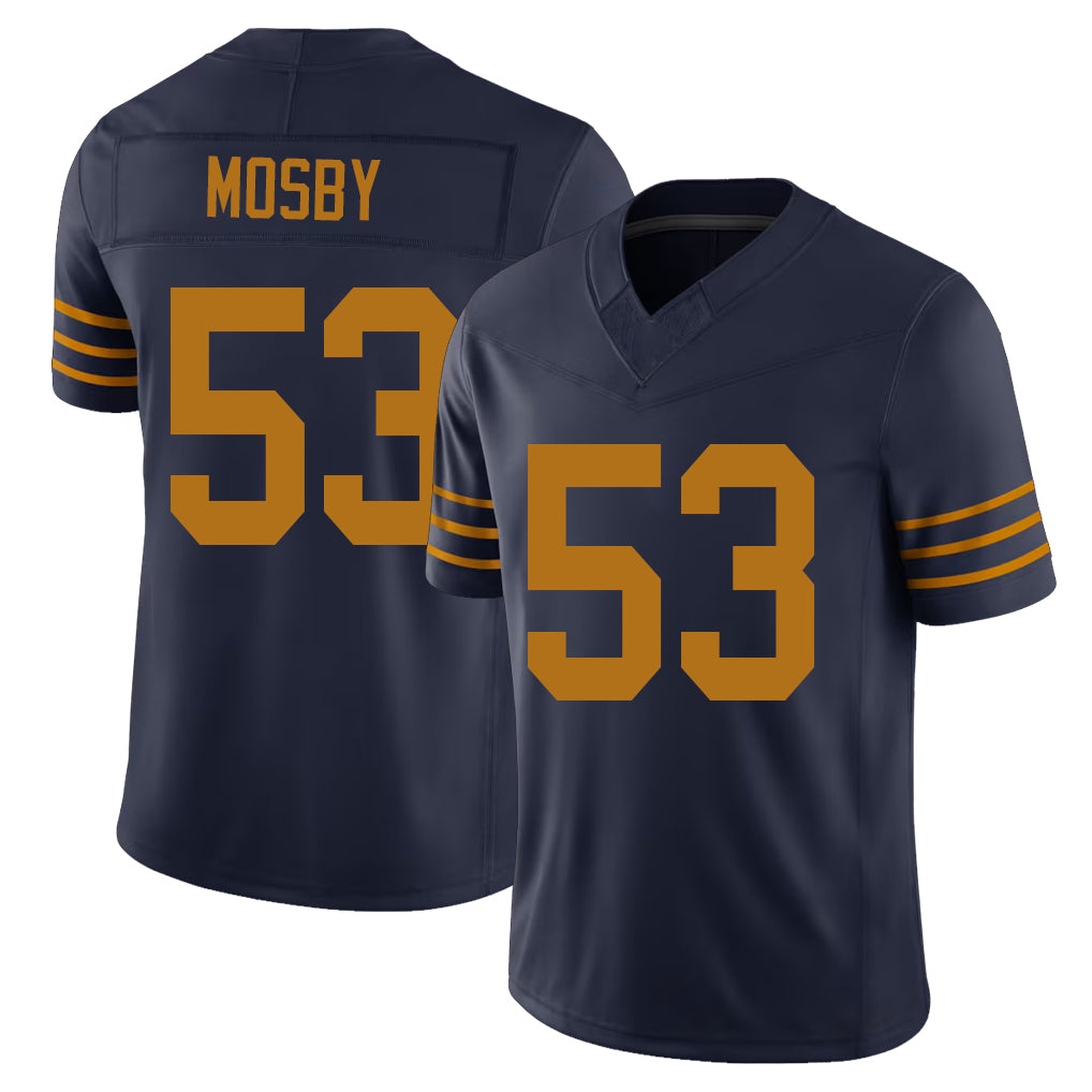 Green Bay #53 Mosby Player Football V Neck Short Sleeve Navy Jersey Arron For Men Youth Women Gift