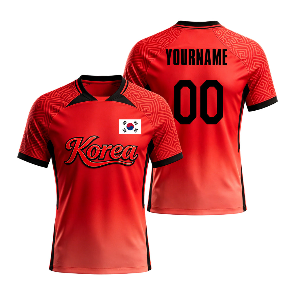Custom Korea Soccer Jersey – Personalized Name & Number Football Shirt:2026 Cup Kids Youths Mens Womens Fans