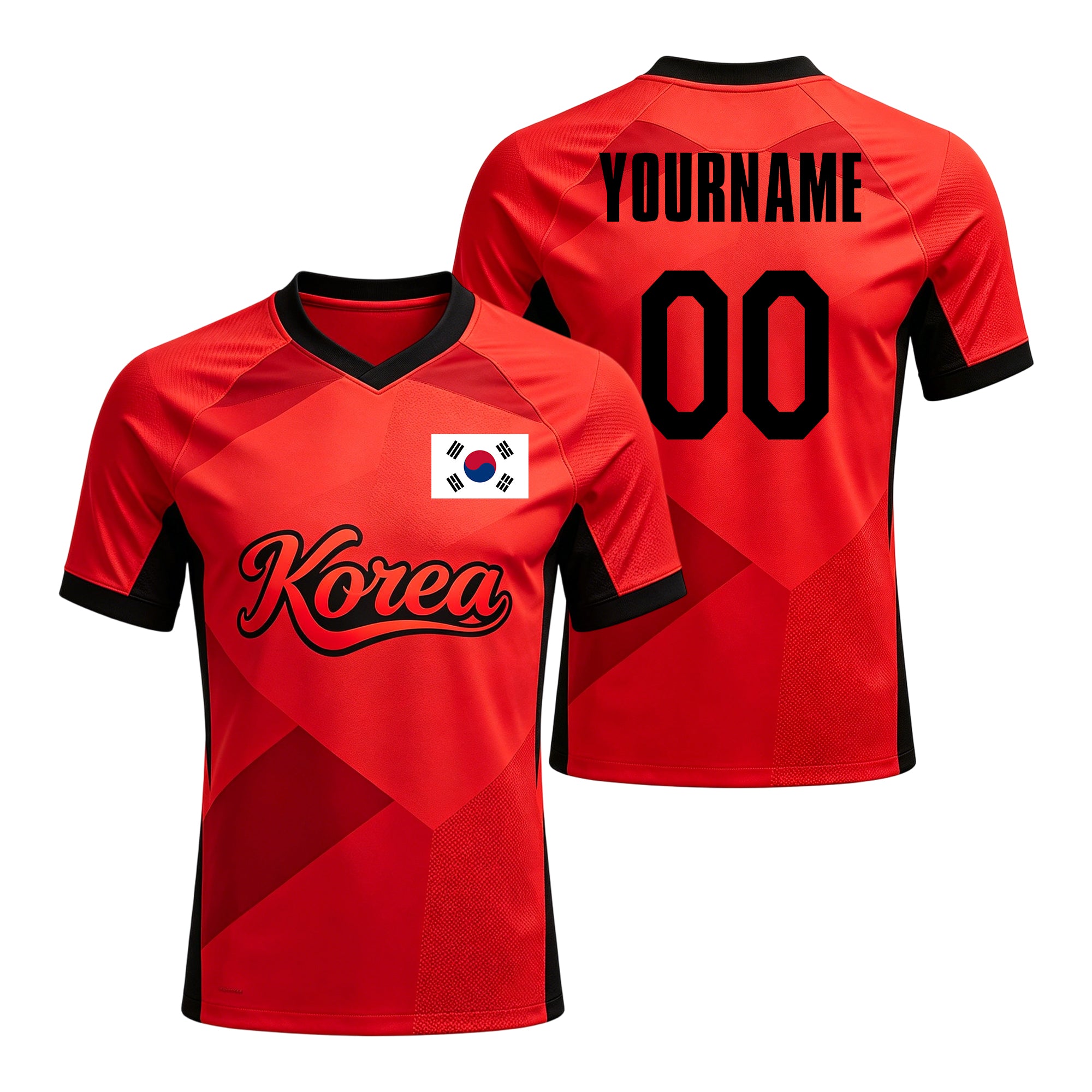 Custom Korea Soccer Jersey – Personalized Name & Number Football Shirt:2026 Cup Kids Youths Mens Womens Fans