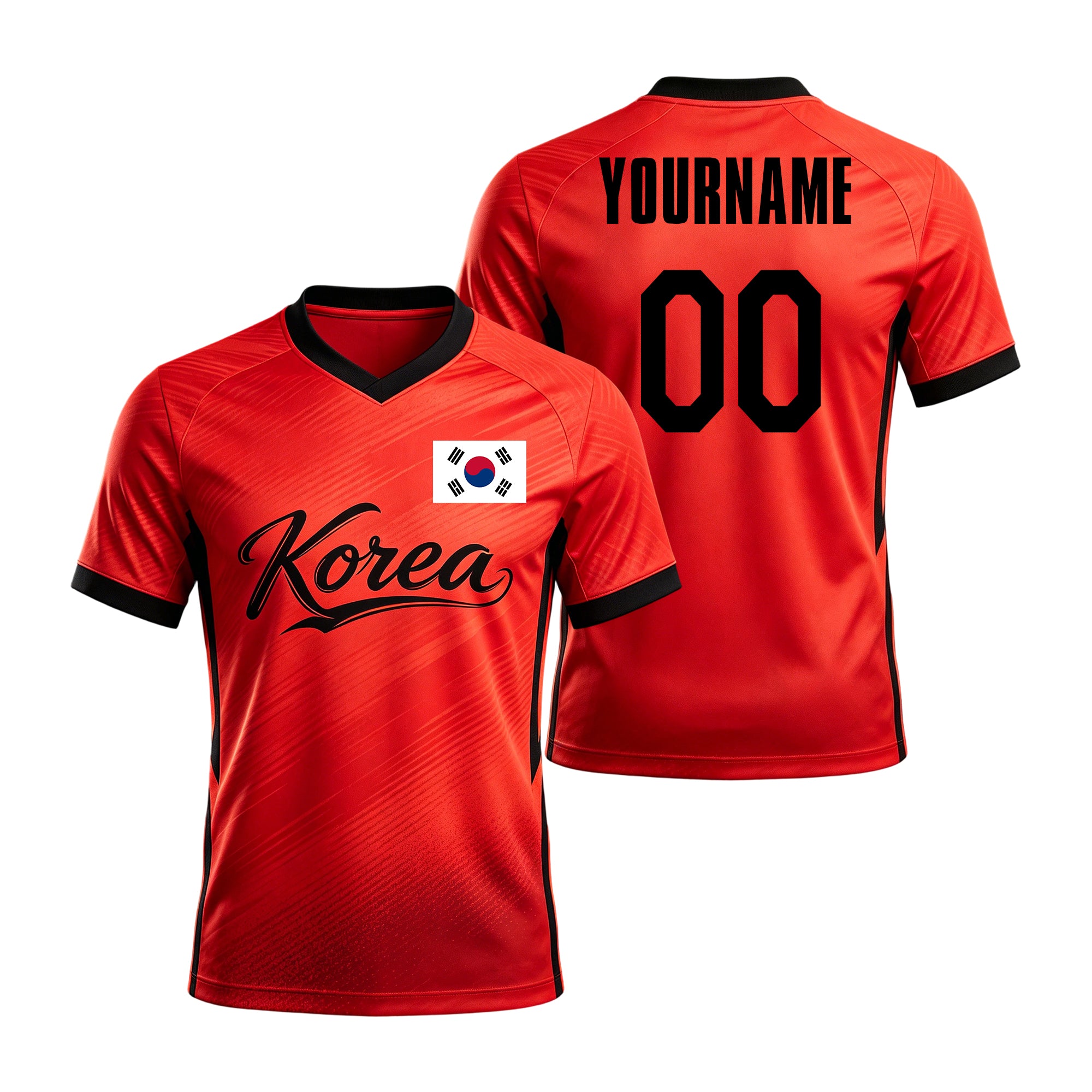 Custom Korea Soccer Jersey – Personalized Name & Number Football Shirt:2026 Cup Kids Youths Mens Womens Fans