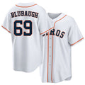 Houston #69 Blubaugh Player Baseball Short Sleeve White Jersey AJ For Men Women Youth Gift