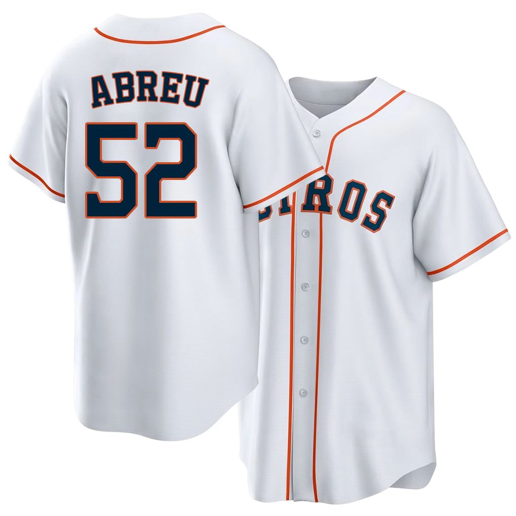 Houston #52 Abreu Player Baseball Short Sleeve White Jersey Bryan For Men Women Youth Gift