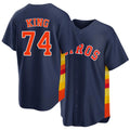 Houston #74 King Player Baseball Short Sleeve Navy Jersey Bryan For Men Women Youth Gift