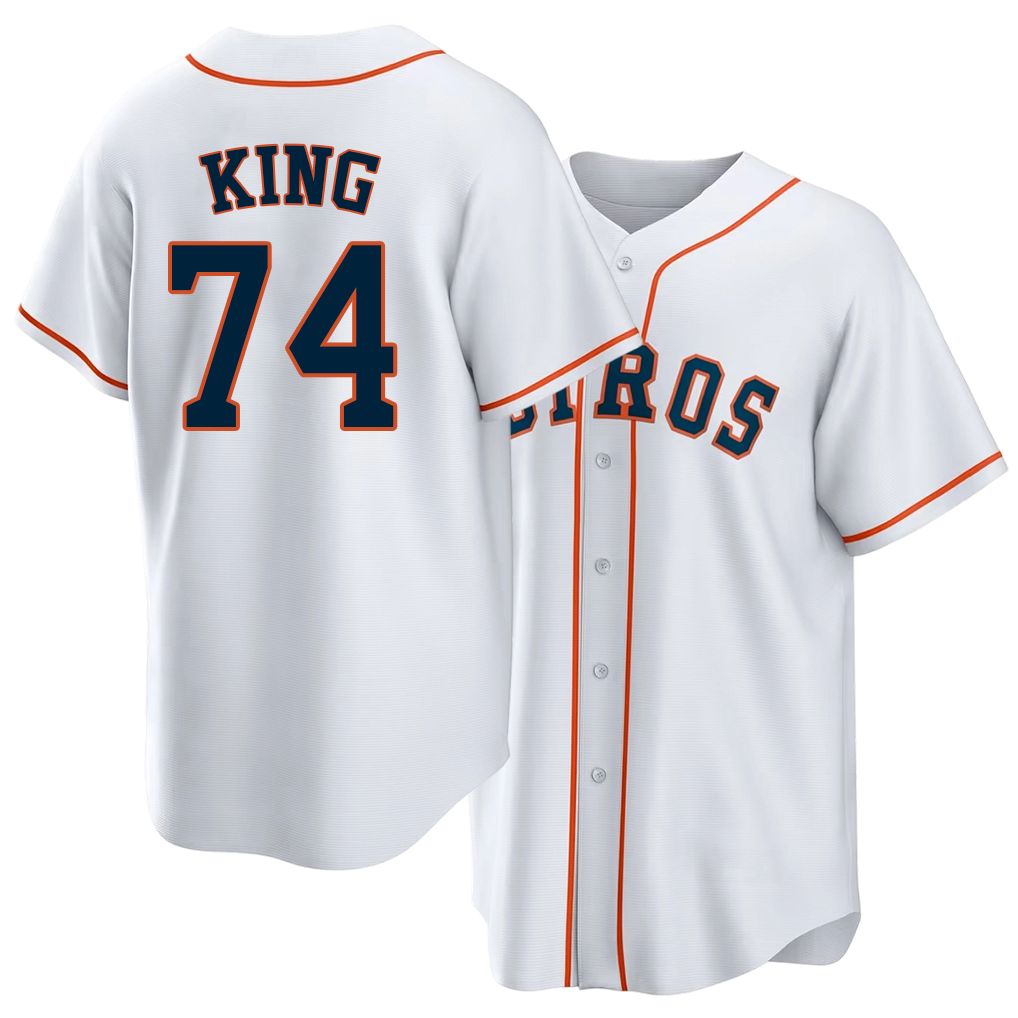 Houston #74 King Player Baseball Short Sleeve White Jersey Bryan For Men Women Youth Gift