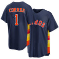Houston #1 Correa Player Baseball Short Sleeve Navy Jersey Carlos For Men Women Youth Gift