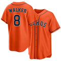 Houston #8 Walker Player Baseball Short Sleeve Orange Jersey Christian For Men Women Youth Gift