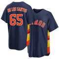 Houston #65 De Los Santos Player Baseball Short Sleeve Navy Jersey Enyel For Men Women Youth Gift