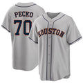 Houston #70 Pecko Player Baseball Short Sleeve Gray Jersey Ethan For Men Women Youth Gift