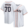 Houston #70 Pecko Player Baseball Short Sleeve White Jersey Ethan For Men Women Youth Gift