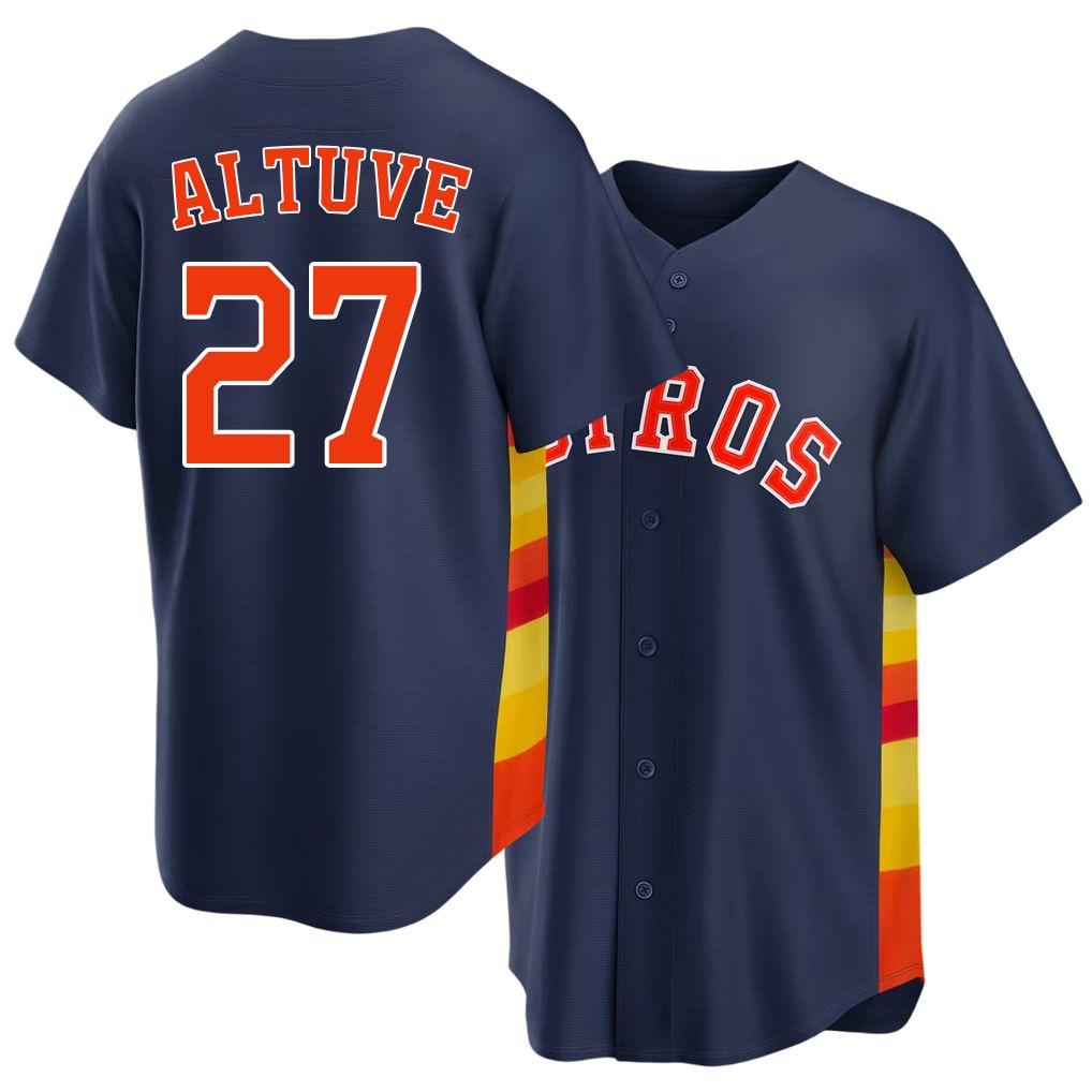 Houston #27 Altuve Player Baseball Short Sleeve Navy Jersey Jose For Men Women Youth Gift