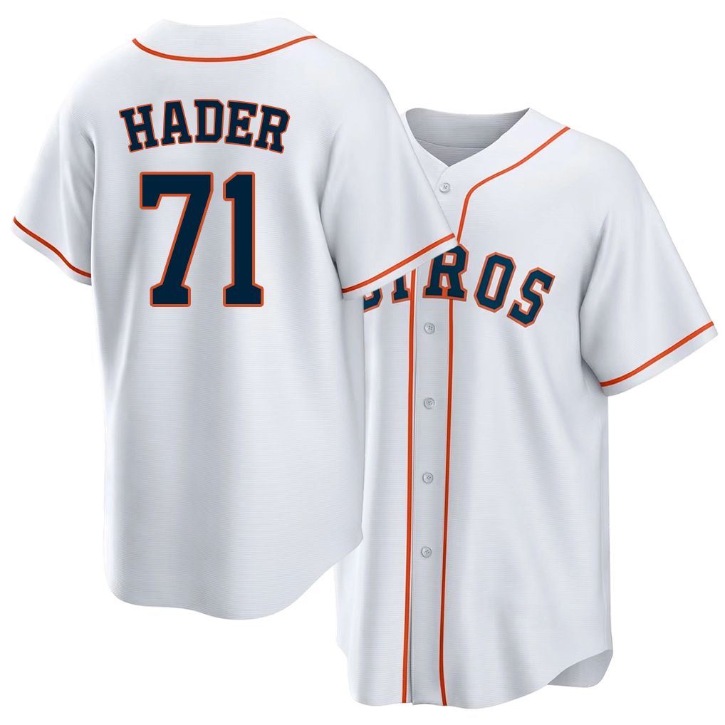 Houston #71 Hader Player Baseball Short Sleeve White Jersey Josh For Men Women Youth Gift