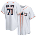 Houston #71 Hader Player Baseball Short Sleeve White Jersey Josh For Men Women Youth Gift