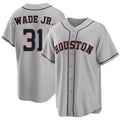 Houston #31 Wade Jr. Player Baseball Short Sleeve Gray Jersey LaMonte For Men Women Youth Gift