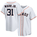 Houston #31 Wade Jr. Player Baseball Short Sleeve White Jersey LaMonte For Men Women Youth Gift