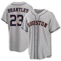 Houston #23 Brantley Player Baseball Short Sleeve Gray Jersey Michael For Men Women Youth Gift