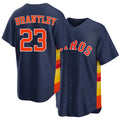 Houston #23 Brantley Player Baseball Short Sleeve Navy Jersey Michael For Men Women Youth Gift