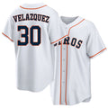Houston #30 Velazquez Player Baseball Short Sleeve White Jersey Nelson For Men Women Youth Gift