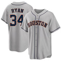 Houston #34 Ryan Player Baseball Short Sleeve Gray Jersey Nolan For Men Women Youth Gift