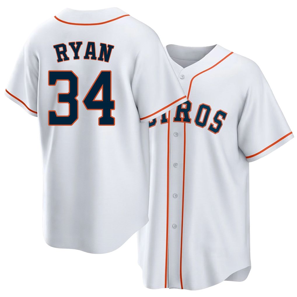Houston #34 Ryan Player Baseball Short Sleeve White Jersey Nolan For Men Women Youth Gift