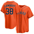 Houston #38 Lambert Player Baseball Short Sleeve Orange Jersey Peter For Men Women Youth Gift
