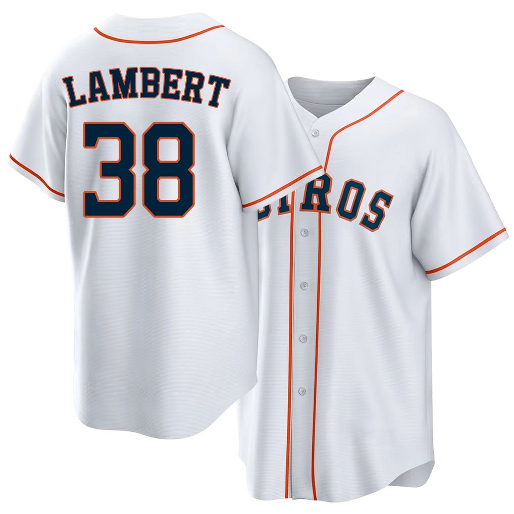 Houston #38 Lambert Player Baseball Short Sleeve White Jersey Peter For Men Women Youth Gift
