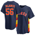 Houston #56 Blanco Player Baseball Short Sleeve Navy Jersey Ronel For Men Women Youth Gift