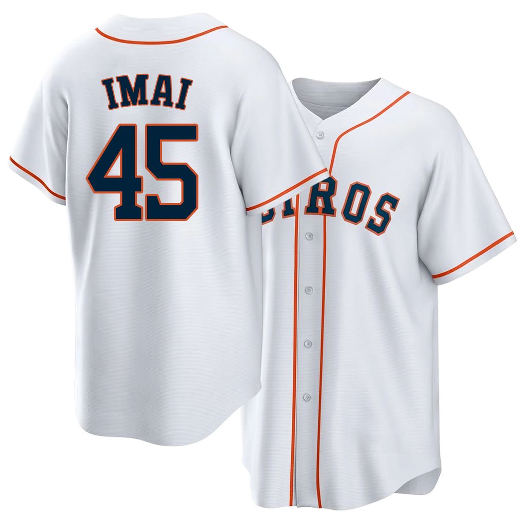 Houston #45 Imai Player Baseball Short Sleeve White Jersey Tatsuya For Men Women Youth Gift