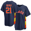 Houston #21 Diaz Player Baseball Short Sleeve Navy Jersey Yainer For Men Women Youth Gift