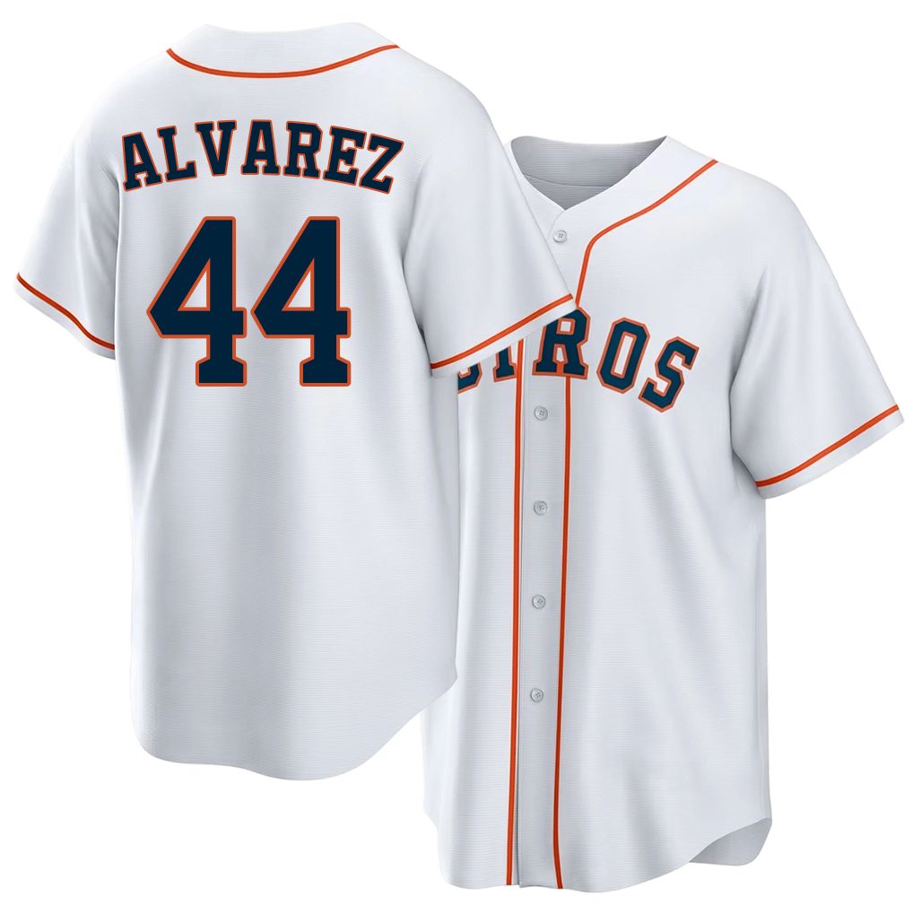 Houston #44 Alvarez Player Baseball Short Sleeve White Jersey Yordan For Men Women Youth Gift