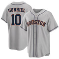 Houston #10 Gurriel Player Baseball Short Sleeve Gray Jersey Yuli For Men Women Youth Gift