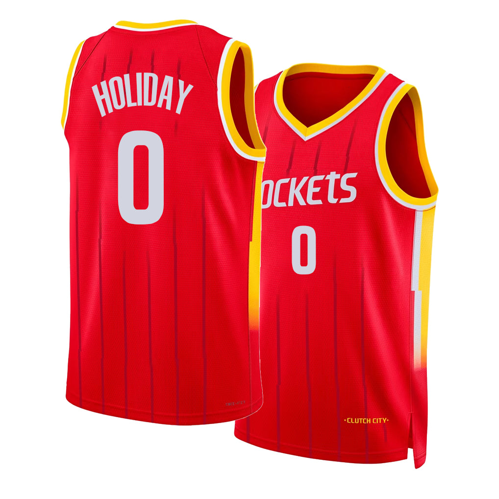 Houston #0 Holiday Player Basketball Sleeveless Red Jersey Aaron For Adult Youth