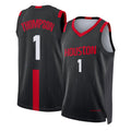 Houston #1 Thompson Player Basketball Sleeveless Black Jersey Amen For Adult Youth